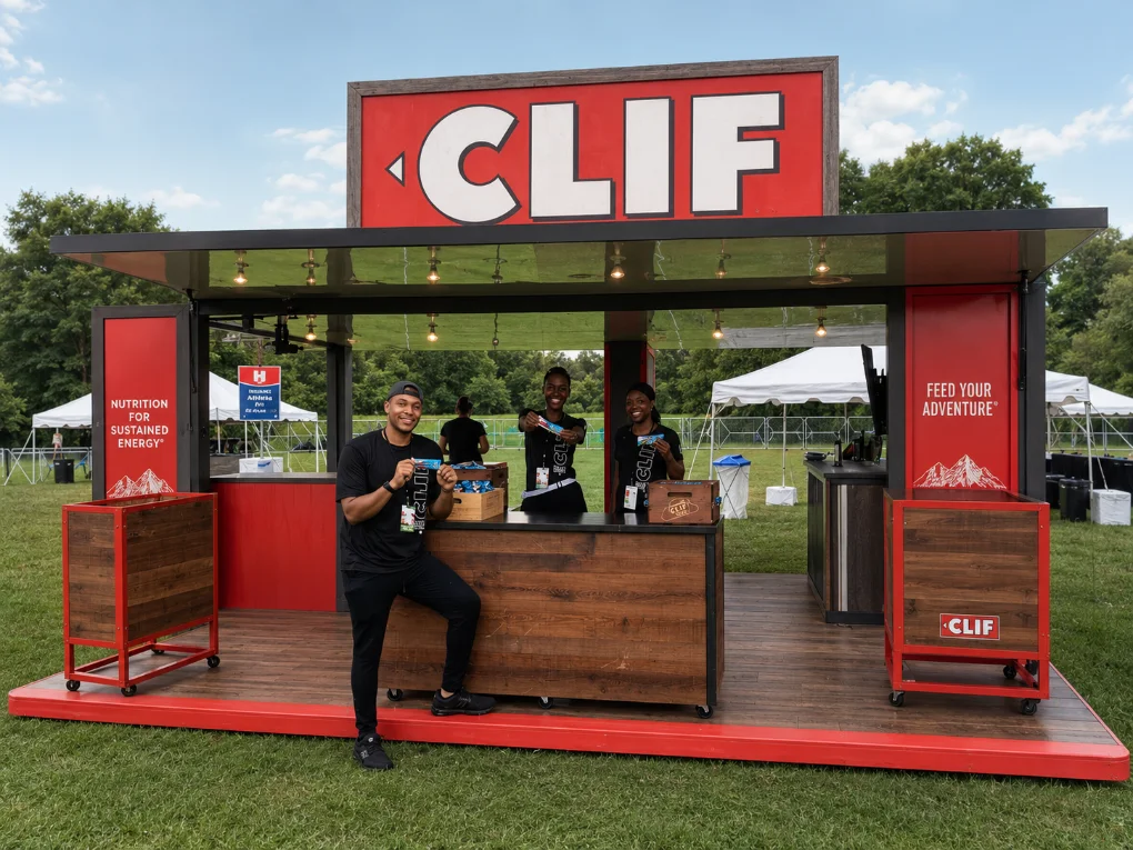 Event crew at a brand activation booth